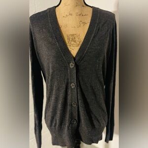 Ann Taylor Loft Grey Longbottom Cardigan
